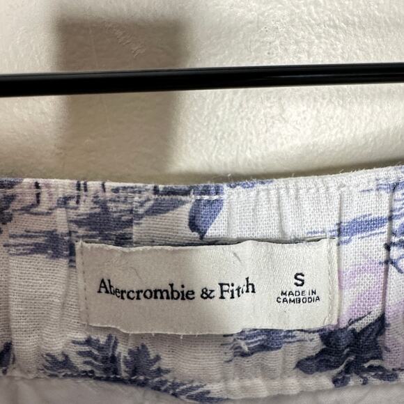 ABERCROMBIE & FITCH Tropical Palm Tailored Wide Leg Linen Pant Size S {3N1} - Picture 5 of 6